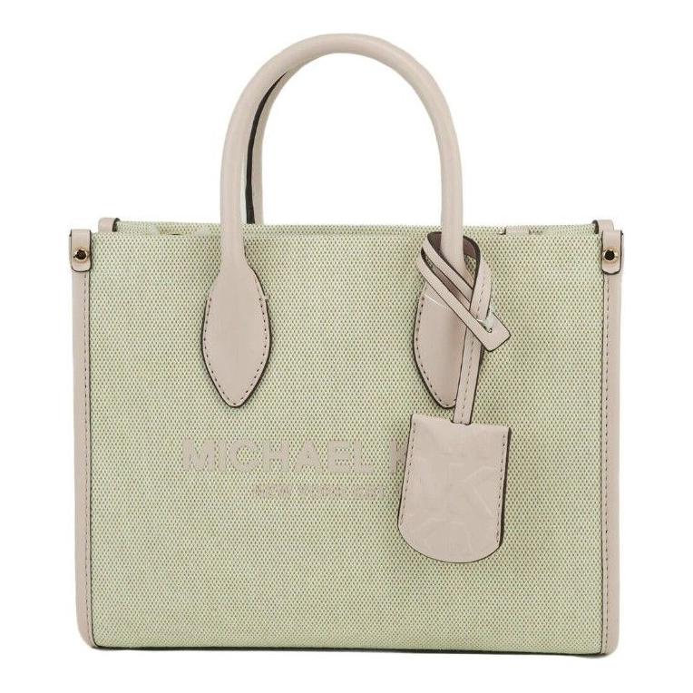Michael Kors Mirella Small Powder Blush Canvas Shopper Crossbody Handbag Purse 94274