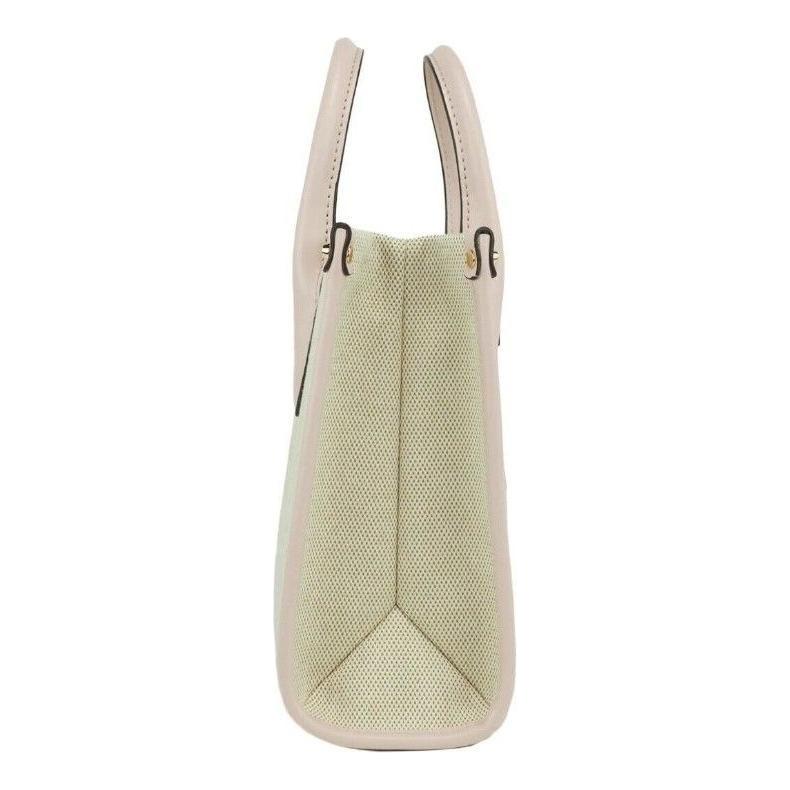 Michael Kors Mirella Small Powder Blush Canvas Shopper Crossbody Handbag Purse 94274