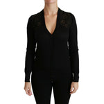 Dolce & Gabbana Black Lace Sweater Cardigan Sweater TSH4440- 38