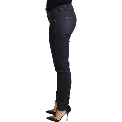 Ermanno Scervino Blue Low Waist Skinny Slim Trouser Cotton Jeans Jeans & Pants