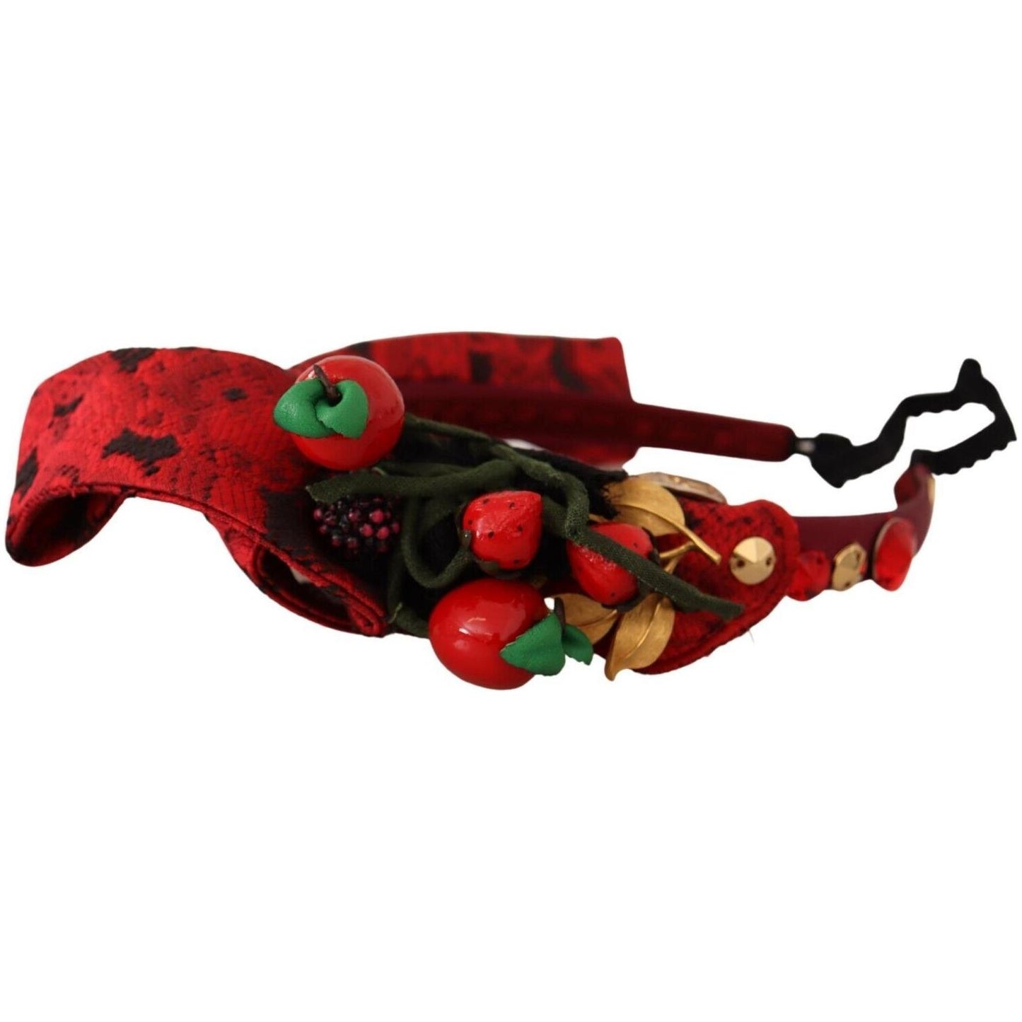Dolce & Gabbana Red Tiara Berry Fruit Crystal Bow Hair Diadem Headband
