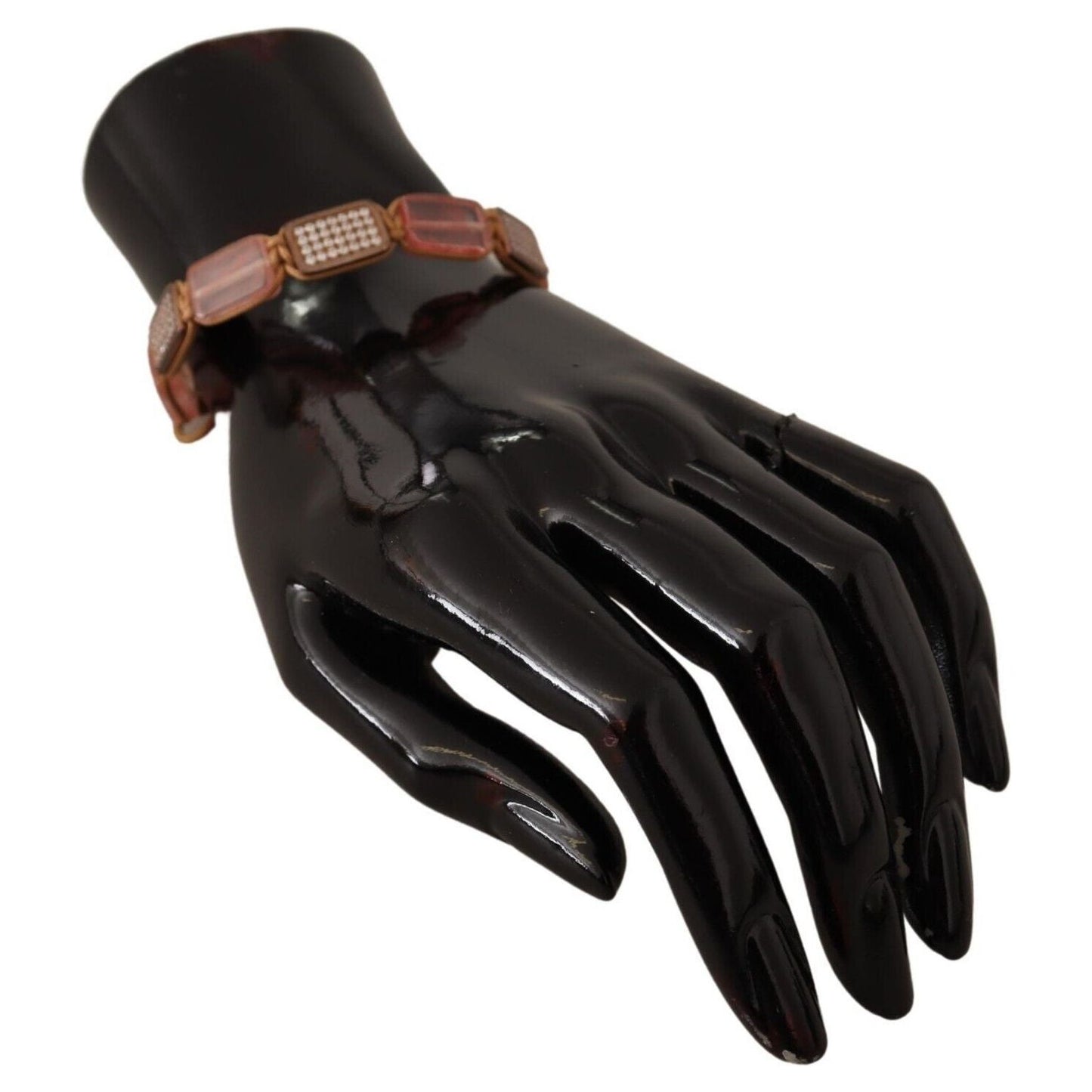 Nialaya Multicolor Crystals Logo Embellished Adjustable Bracelet Bracelet