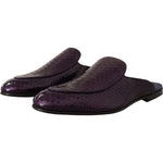 Dolce & Gabbana Purple Exotic Leather Flats Slides Shoes MV4371-44