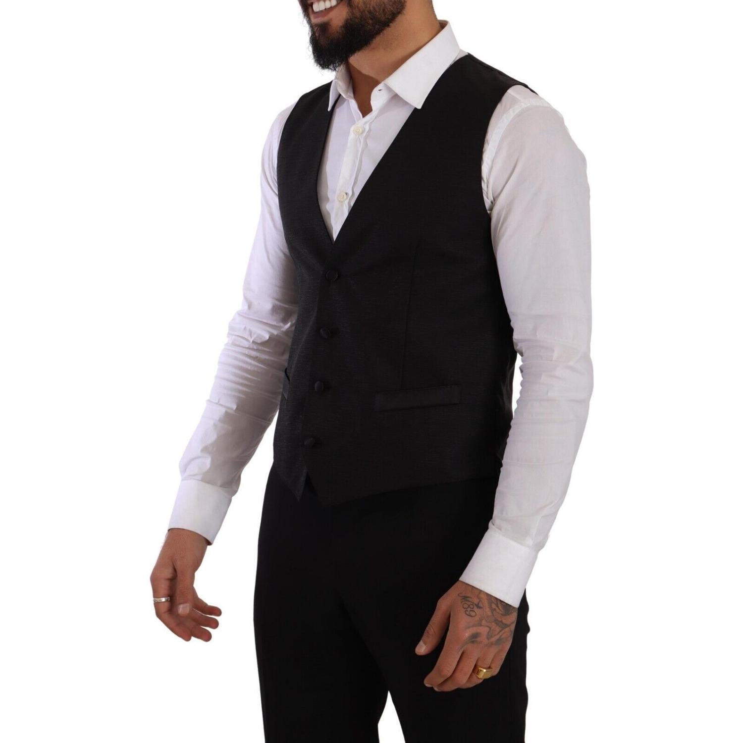 طقم بدلة سوداء بقصّة Slim Fit من Dolce &amp; Gabbana Sicilia