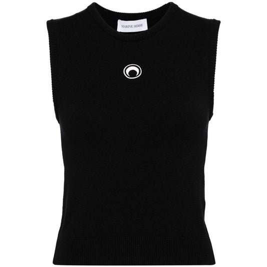 Marine Serre Crescent Moon-embroidered tank top