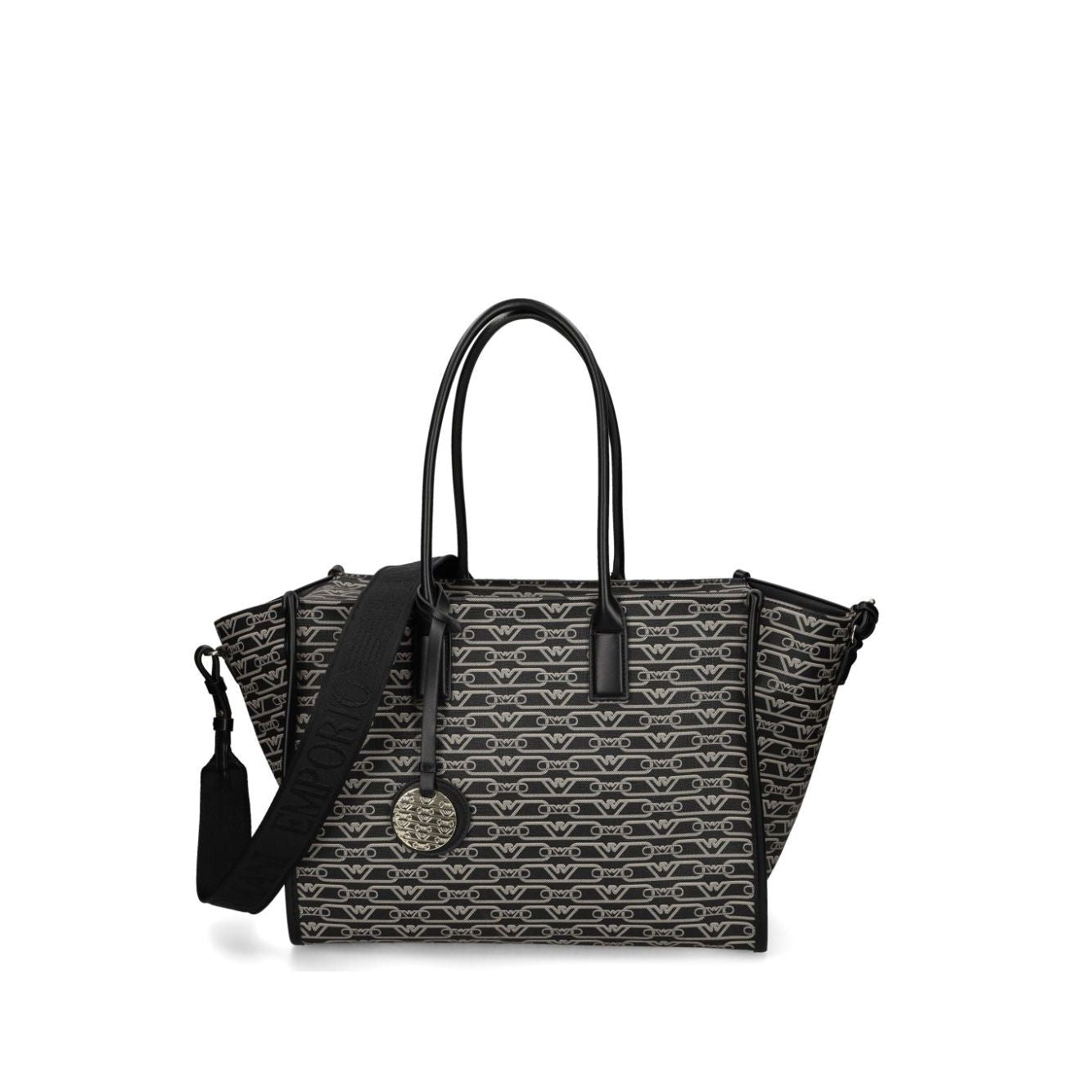 Front view with bag zipped and handles upright.