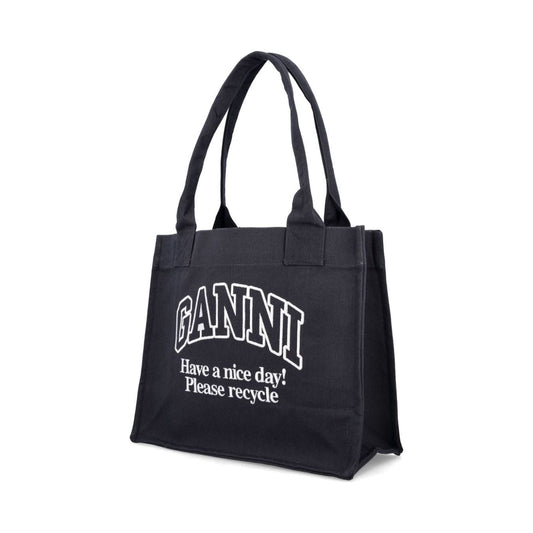 Ganni Large shopper bag with logo A6647252-P25