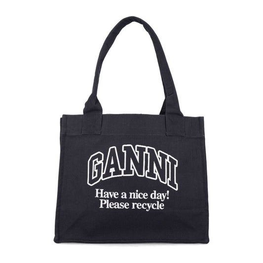 Ganni Large shopper bag with logo A6647252-P25