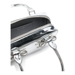 Self-Portrait mini leather tote bag RS25-301SILVER-P25