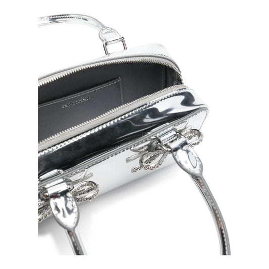 Self-Portrait mini leather tote bag RS25-301SILVER-P25