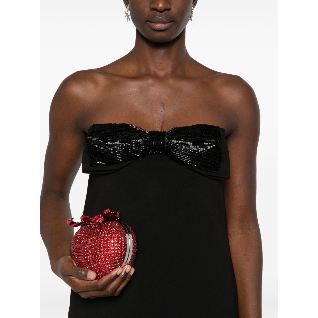 Self-Portrait crepe bandeau mini dress