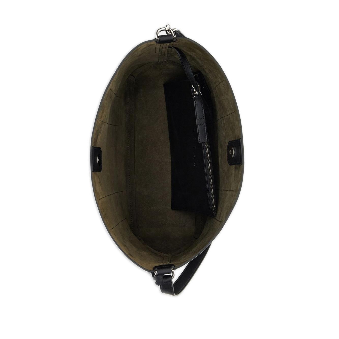 Front view with bag zipped and handles upright.