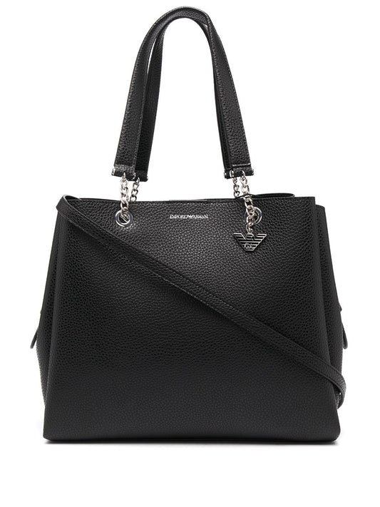 Emporio Armani pebbled-effect logo-plaque tote bag Shopper Emporio Armani Dark Slate Gray