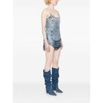 Diesel Tencel denim mini dress with fringes A189640CMBP01-P25