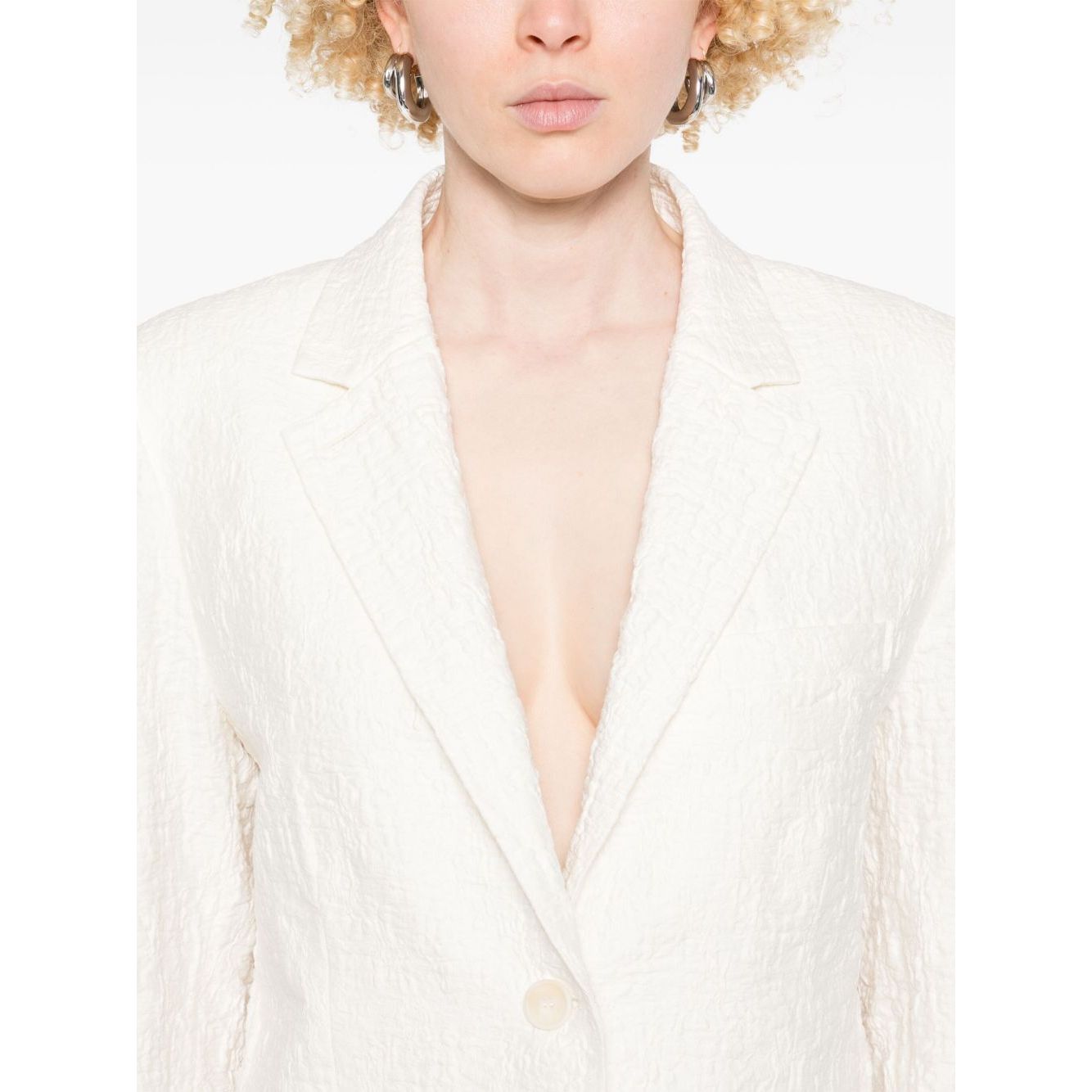 Harris Wharf London crinkled shoulder-pads blazer