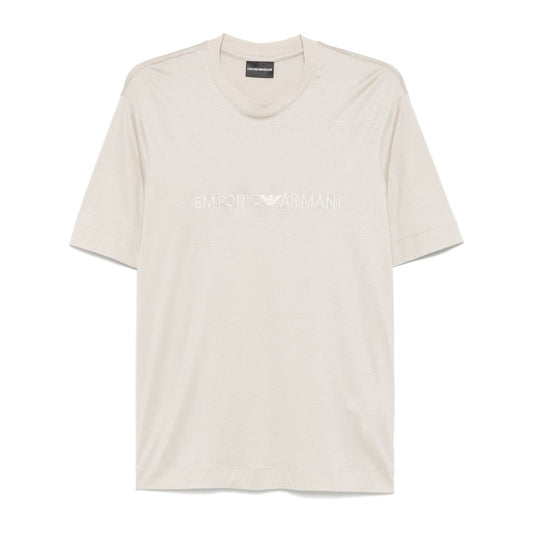 Emporio Armani ASV jersey-Lyocell blend T-shirt with embroidery
