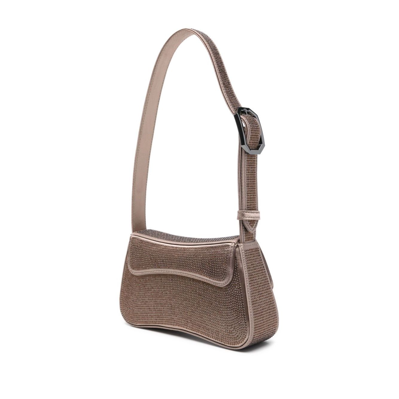 Emporio Armani Satin shoulder bag with rhinestones