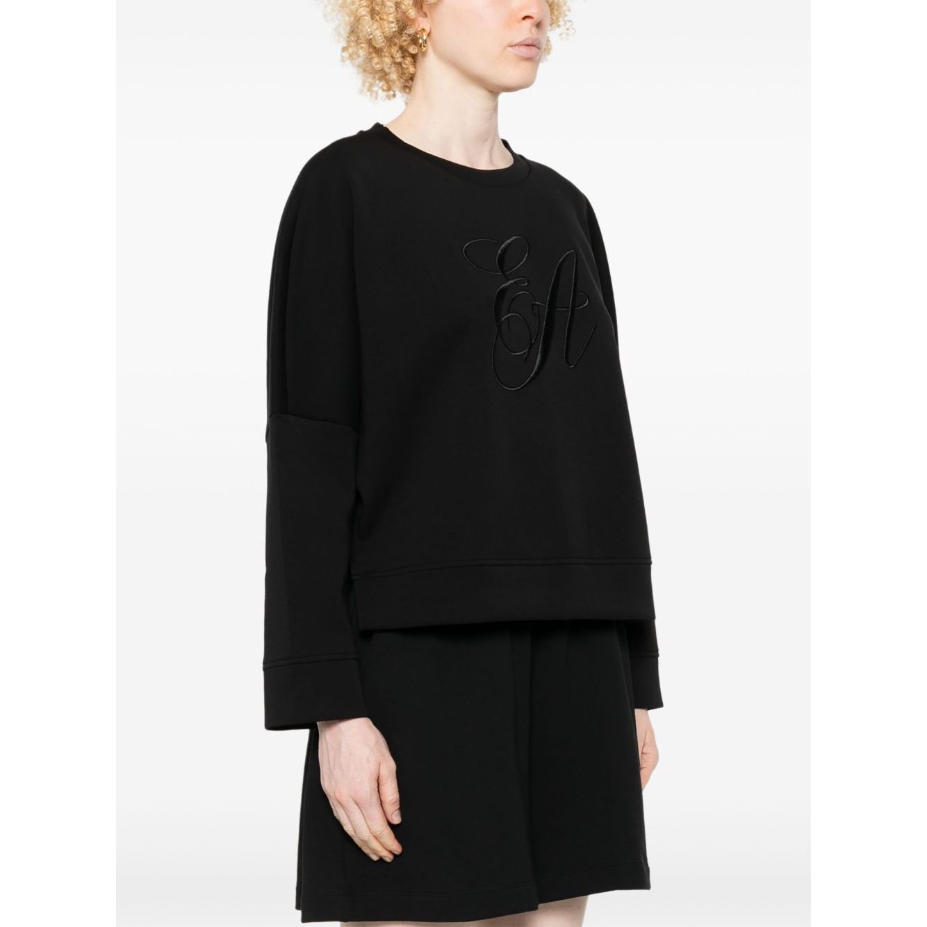 Emporio Armani Double jersey sweatshirt with logo embroidery