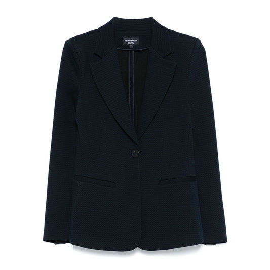 Emporio Armani Icon single-breasted blazer in an embossed jacquard knit jersey
