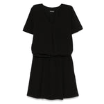 Emporio Armani Short dress with gathered waist and belt in flowing crepe EW000835AF12516UC001-P25