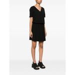 Emporio Armani Short dress with gathered waist and belt in flowing crepe EW000835AF12516UC001-P25
