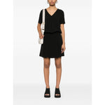 Emporio Armani Short dress with gathered waist and belt in flowing crepe EW000835AF12516UC001-P25
