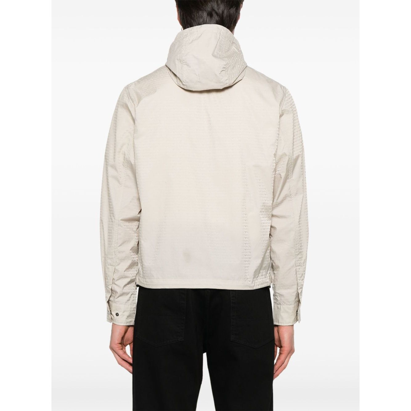 Emporio Armani Blouson with internal nylon bib jacquard all-over lettering Jackets