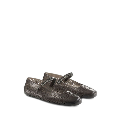 Jimmy Choo The Jelly Ballerina Flats with Crystal Embellishment