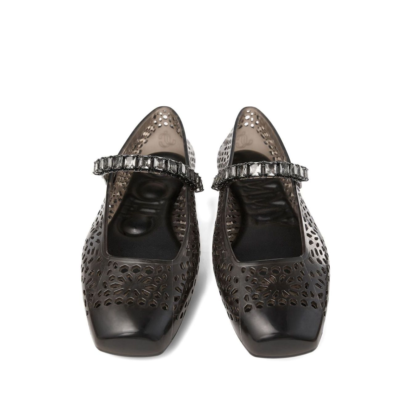 Jimmy Choo The Jelly Ballerina Flats with Crystal Embellishment
