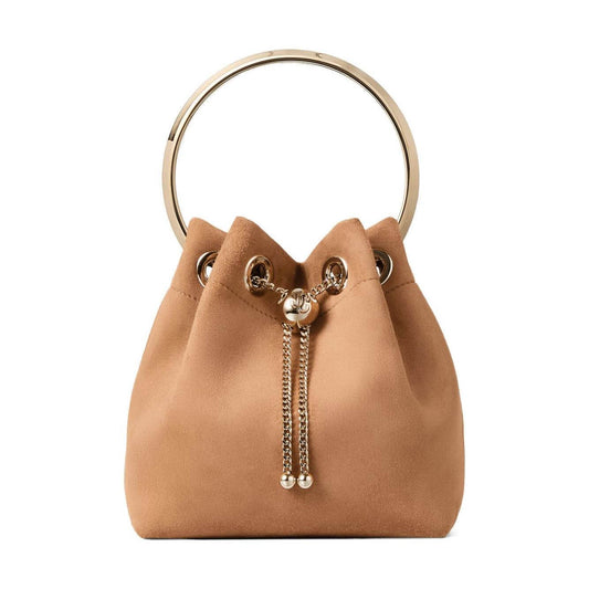 Jimmy Choo Toffee Suede Bag With Pearl Closure BONBONIASTOFFEE/LIGHTGOLD-AI25