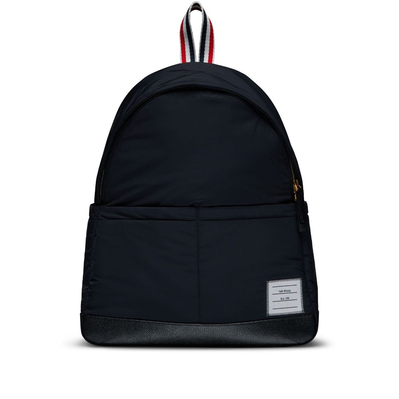 Front view with bag zipped and handles upright.