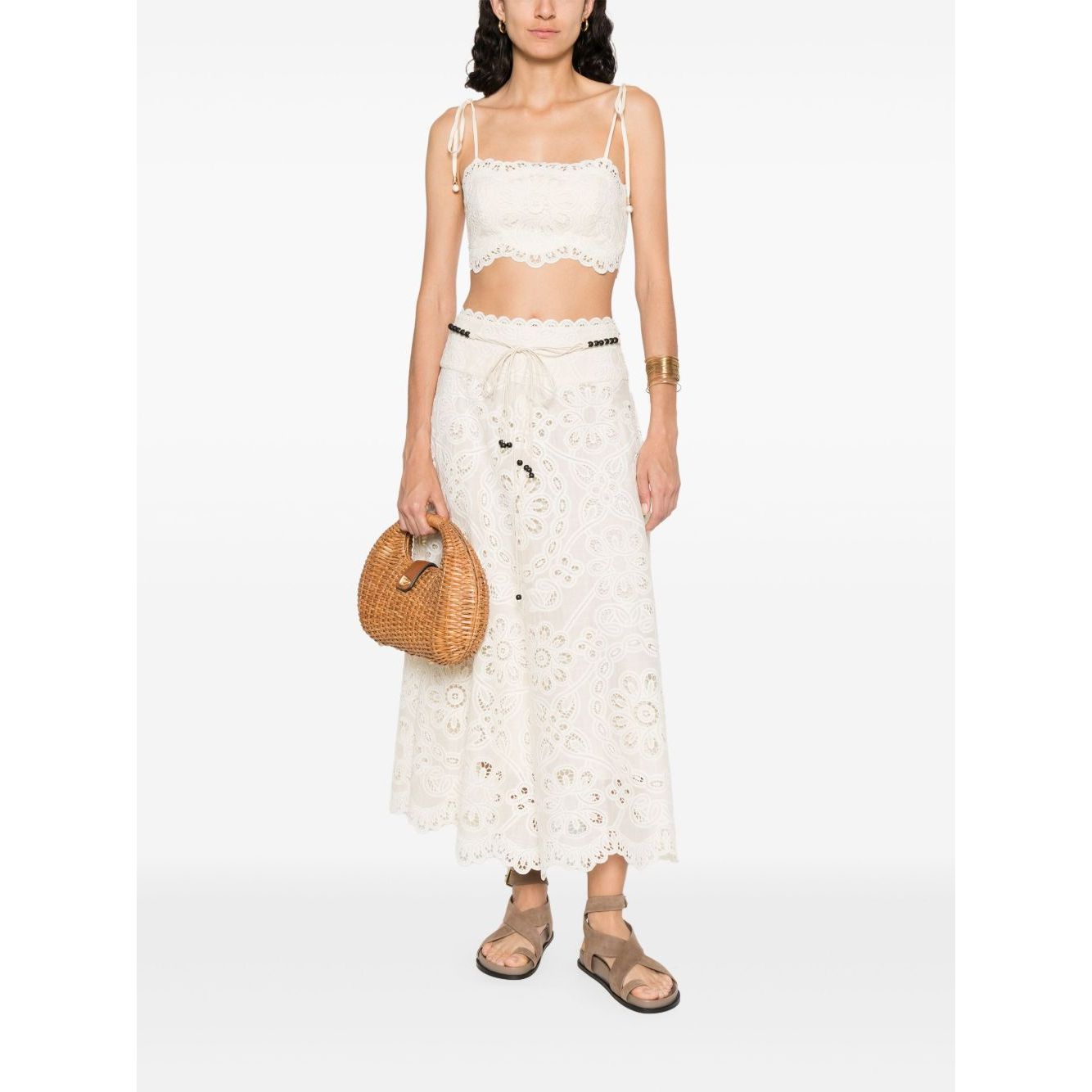 Zimmermann Rhiannon embroidered skirt