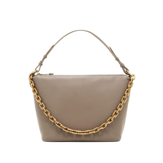 Emporio Armani Medium leather hobo bag with chain EW003123AF19173U6192-AI25