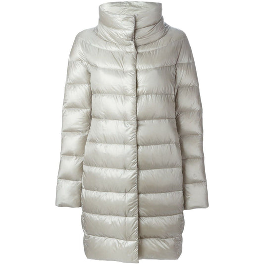Herno Coats Light Grey padded jacket. Dora long down jacket from Herno in a sleek and stylish light grey color.