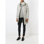 Herno Coats Light Grey - Grey padded Dora long down jacket by Herno, stylish and lightweight design for winter fashion.