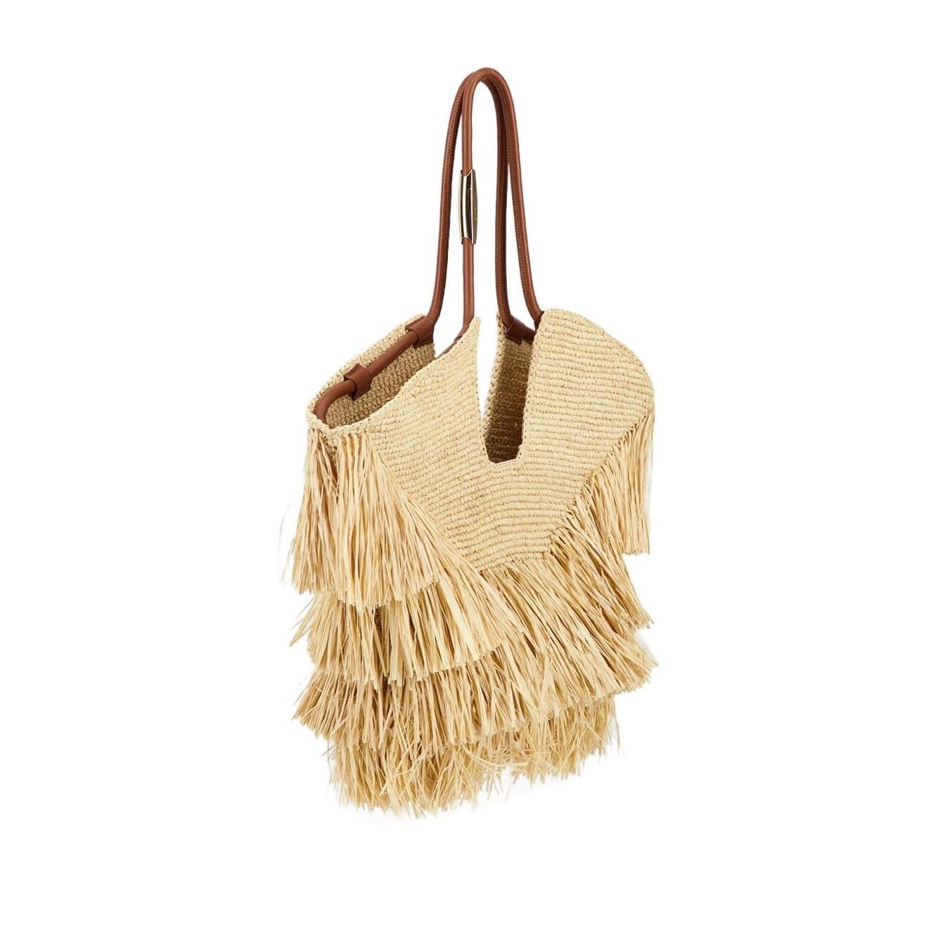 Zimmermann Goldentime medium raffia tote bag 4469XS25A2NAT-AI25