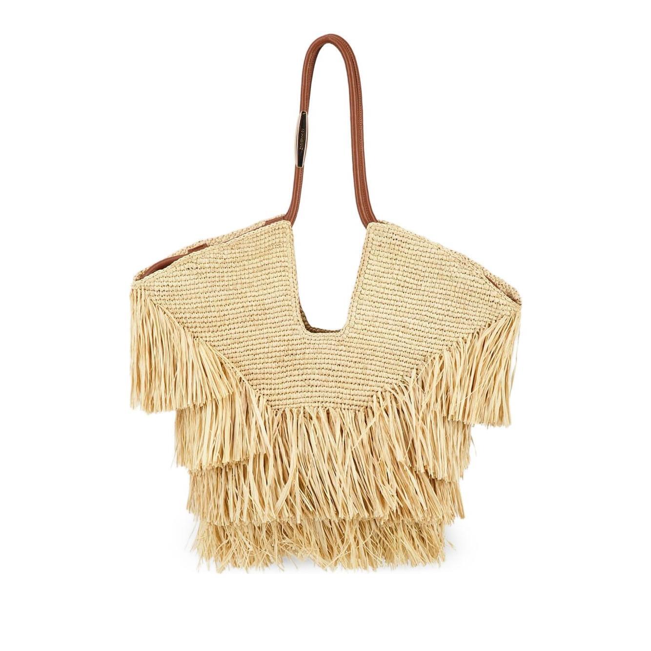 Zimmermann Goldentime medium raffia tote bag 4469XS25A2NAT-AI25