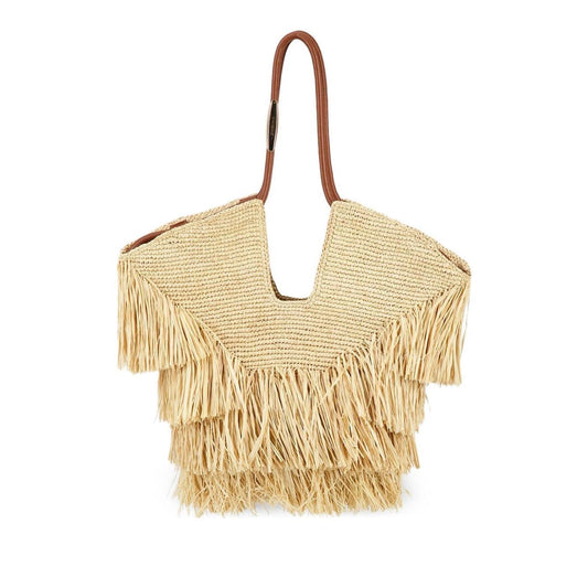 Zimmermann Goldentime medium raffia tote bag 4469XS25A2NAT-AI25
