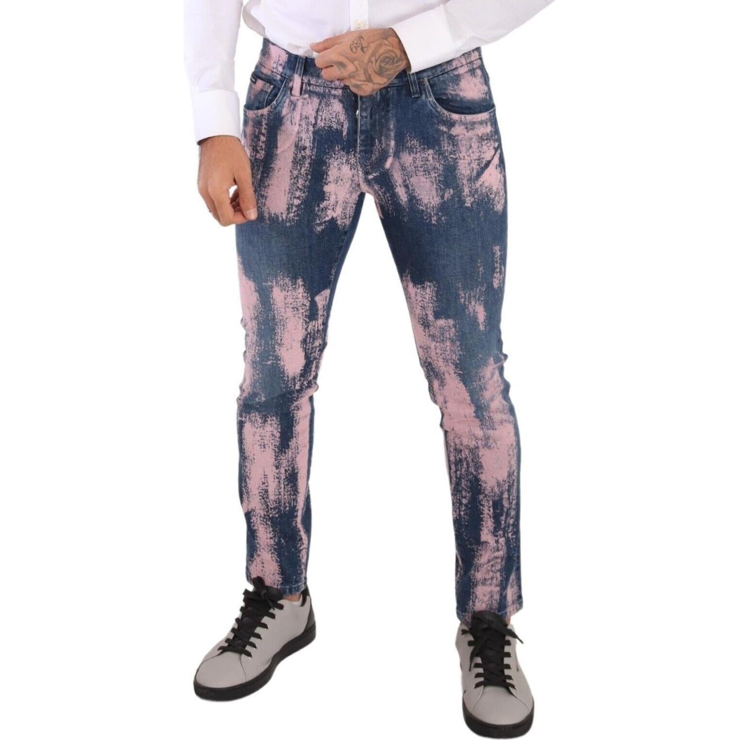 بنطلون جينز ضيق أنيق من Dolce &amp; Gabbana بتصميم Tie Dye