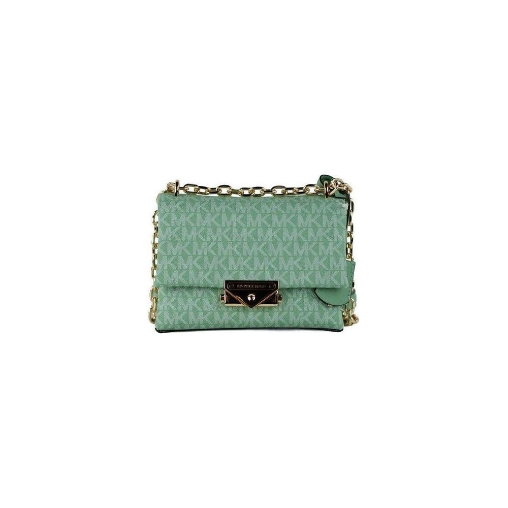 Michael Kors Cece Small Sea Green Signature PVC Convertible Flap Crossbody Bag 34162