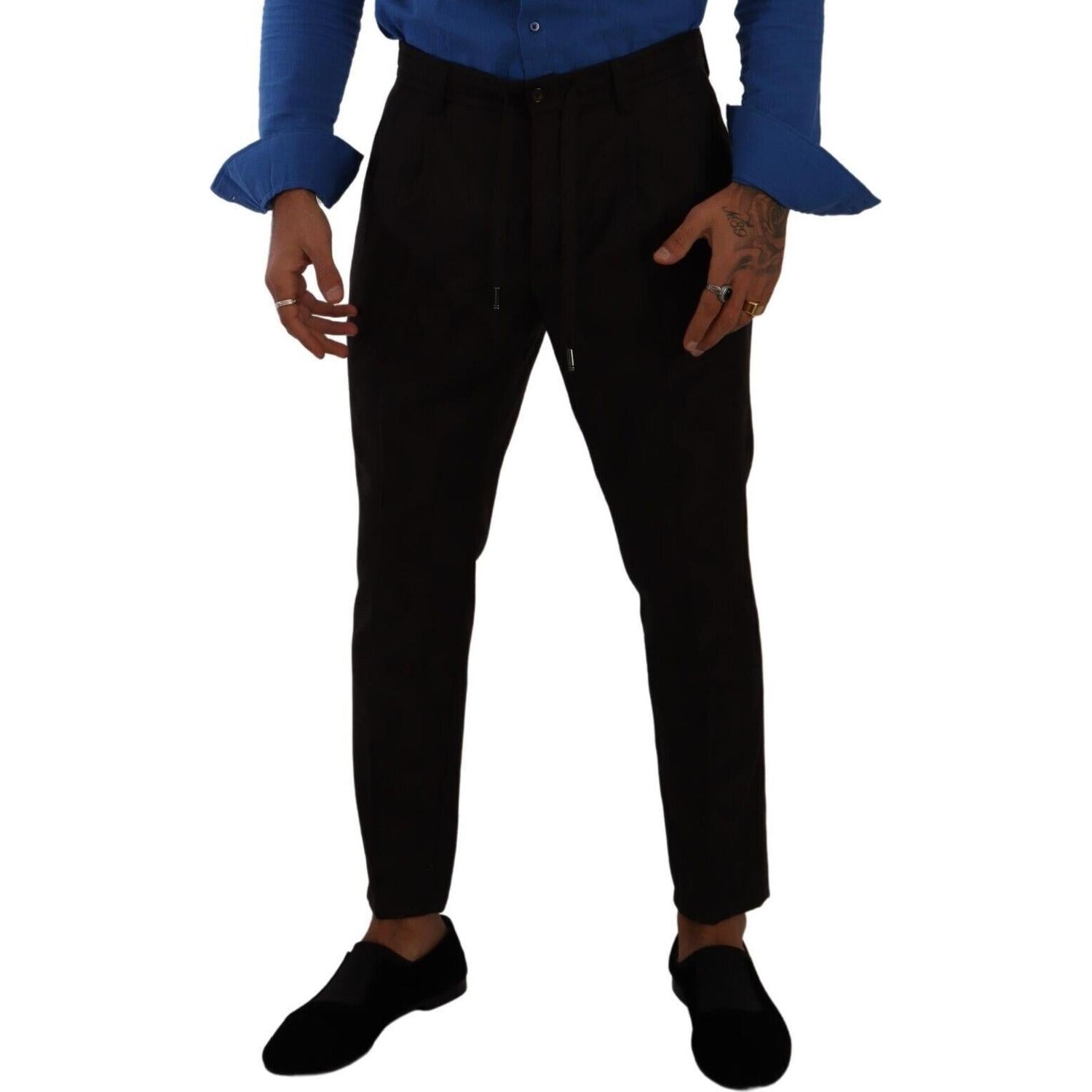 بنطال رياضي أنيق من الصوف باللون العنابي من دولتشي آند غابانا