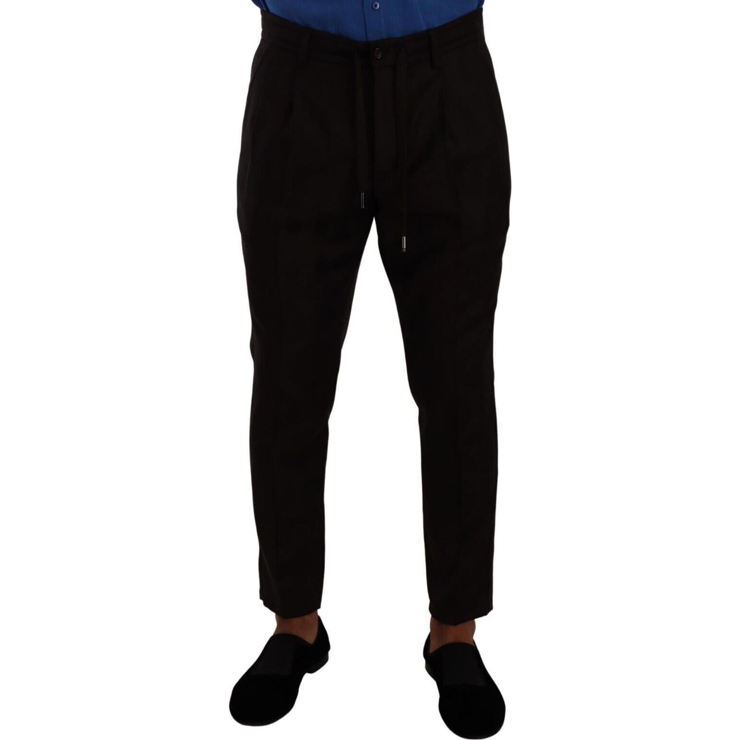 بنطال رياضي أنيق من الصوف باللون العنابي من دولتشي آند غابانا