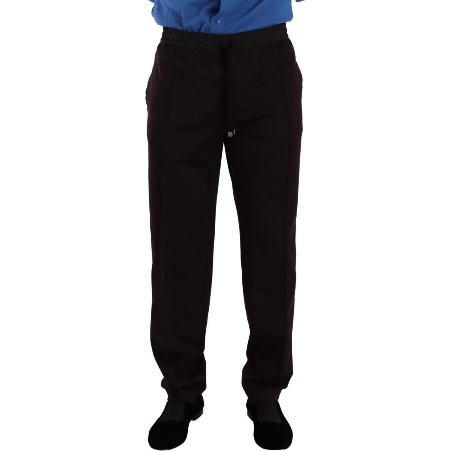 بنطال رياضي أنيق من القطن باللون العنابي من دولتشي آند غابانا