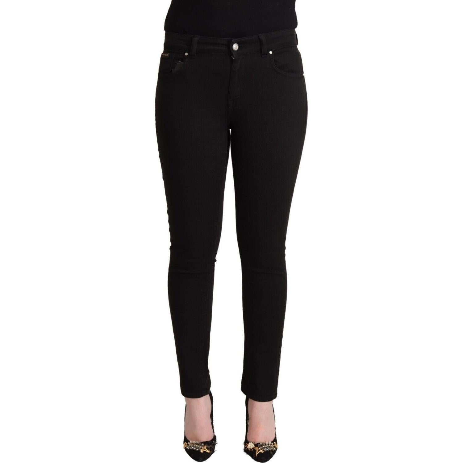 بنطلون جينز دولتشي آند غابانا شيك بقصّة Slim Fit باللون الأسود