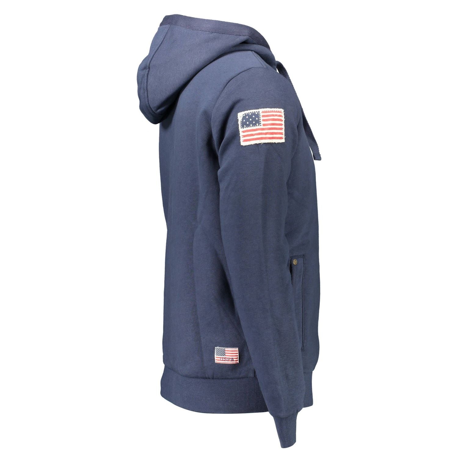Front view with bag zipped and handles upright.