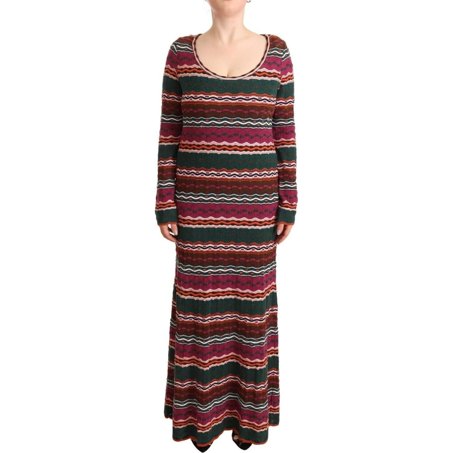 فستان Missoni مخطط متعدد الألوان بأكمام طويلة