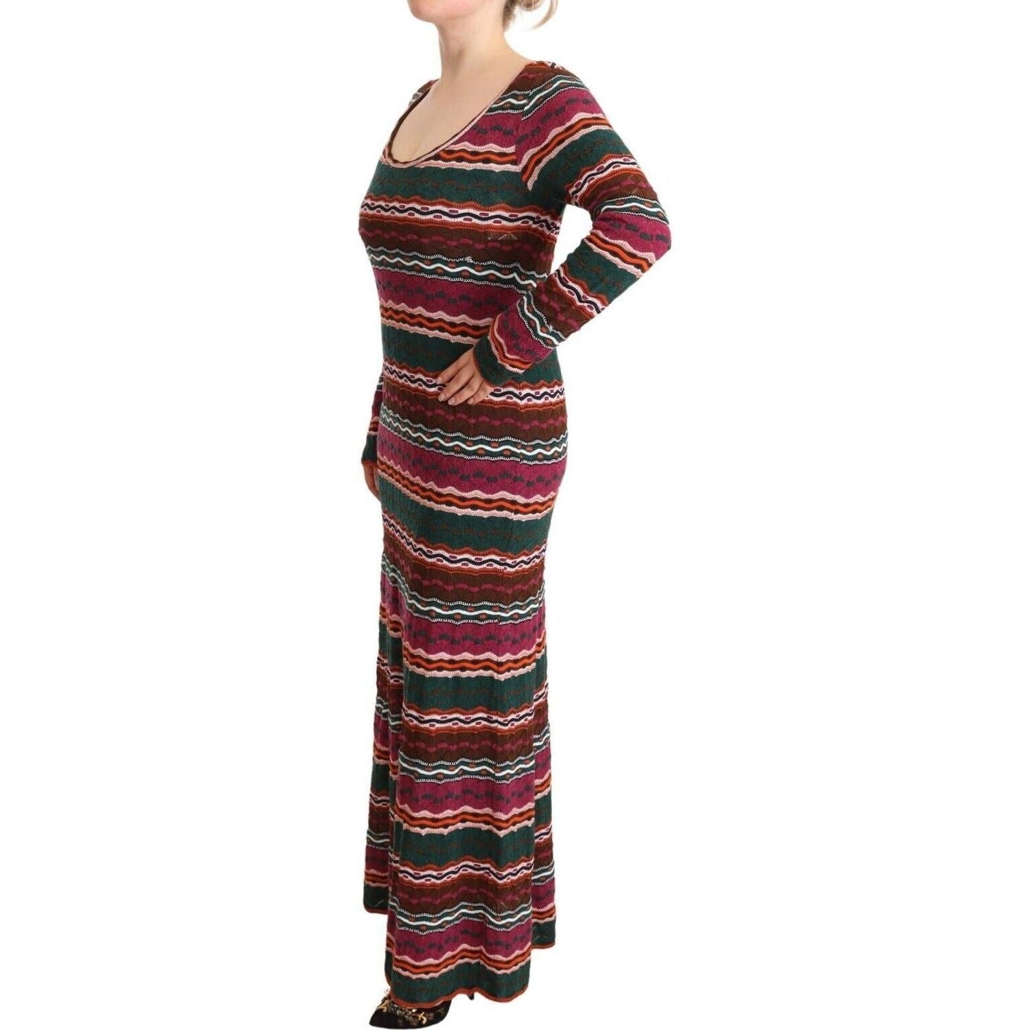 فستان Missoni مخطط متعدد الألوان بأكمام طويلة