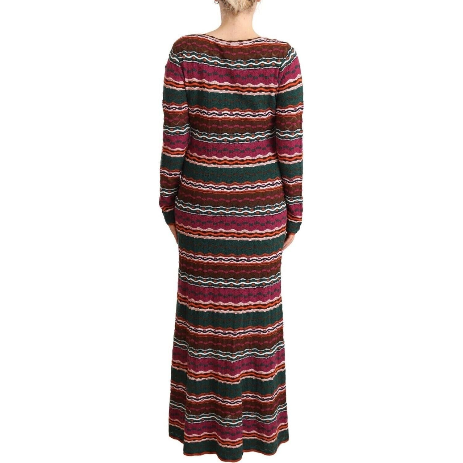 فستان Missoni مخطط متعدد الألوان بأكمام طويلة