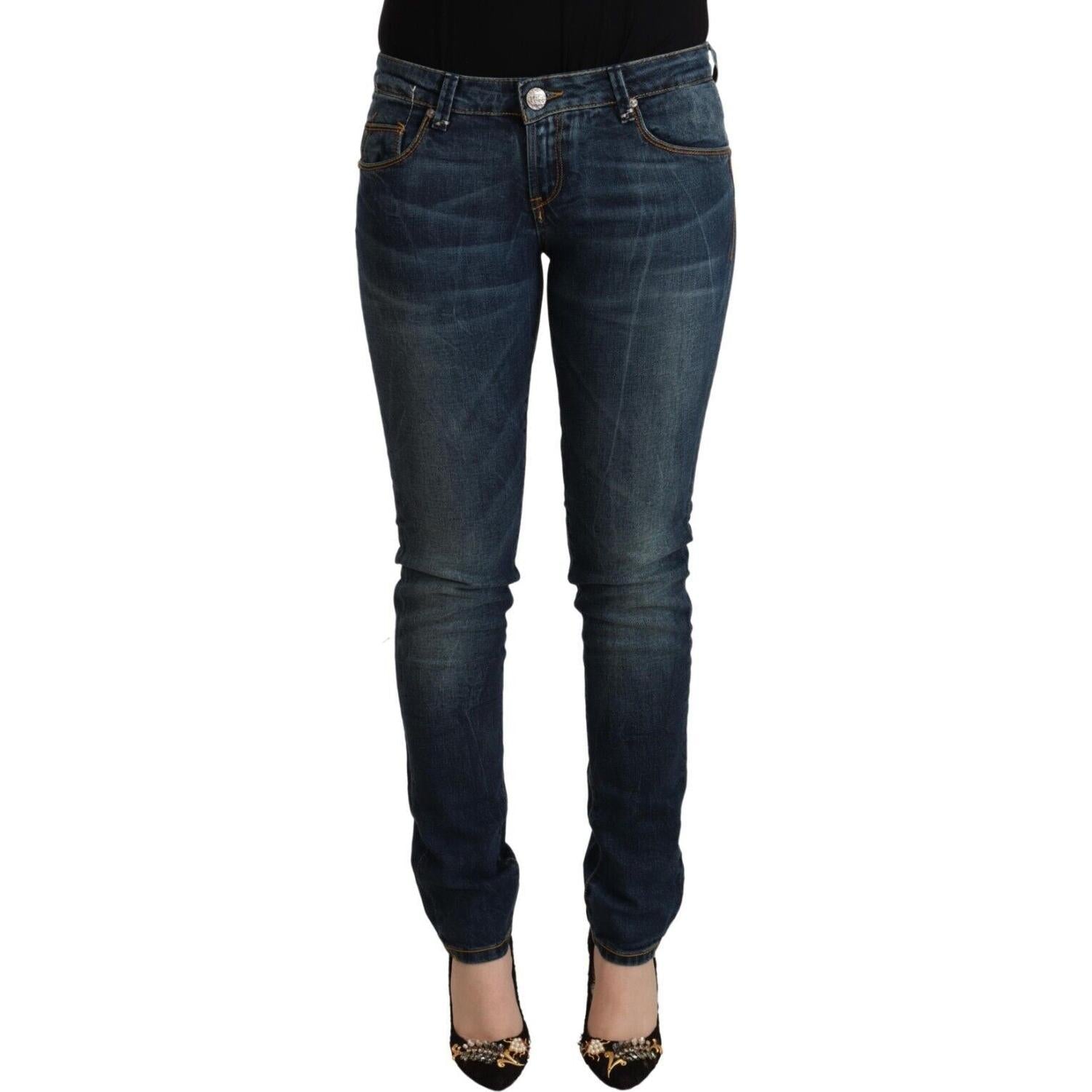 بنطلون جينز Acht Chic Slim-Fit بخصر منخفض