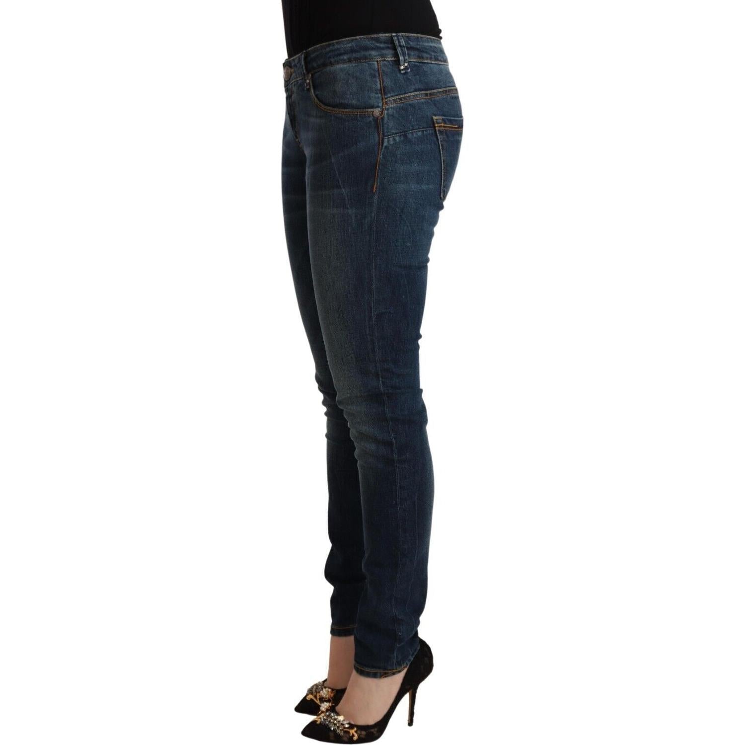 بنطلون جينز Acht Chic Slim-Fit بخصر منخفض
